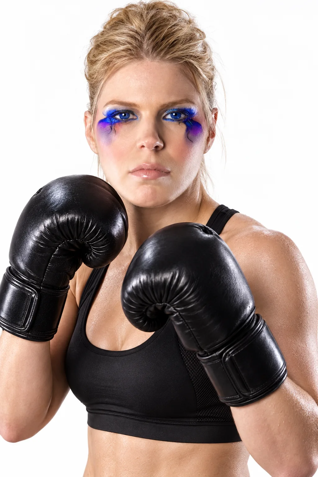 Female boxer in a contemporary model portfolio portrait